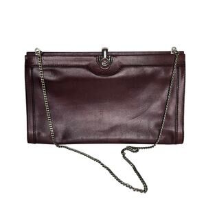 Vintage Esquire Burgundy Leather Clutch Purse Made in USA